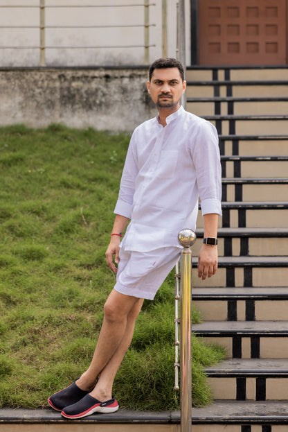 Men’s Pure Linen comfort Shorts – White