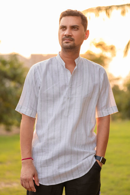Pure linen breeze kurta- stripes