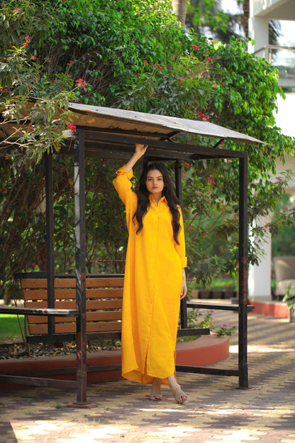 Pure linen Shirt dress - Kaapad