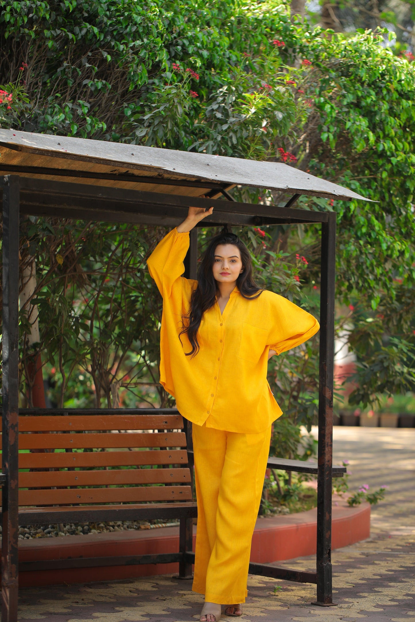 kimono shirt coord set - Kaapad