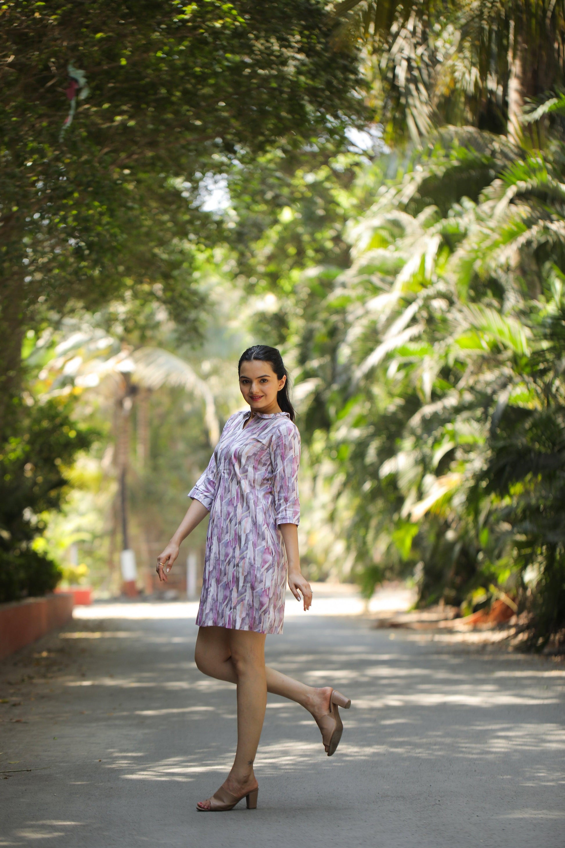 Pastel Abstract Print Dress - Kaapad