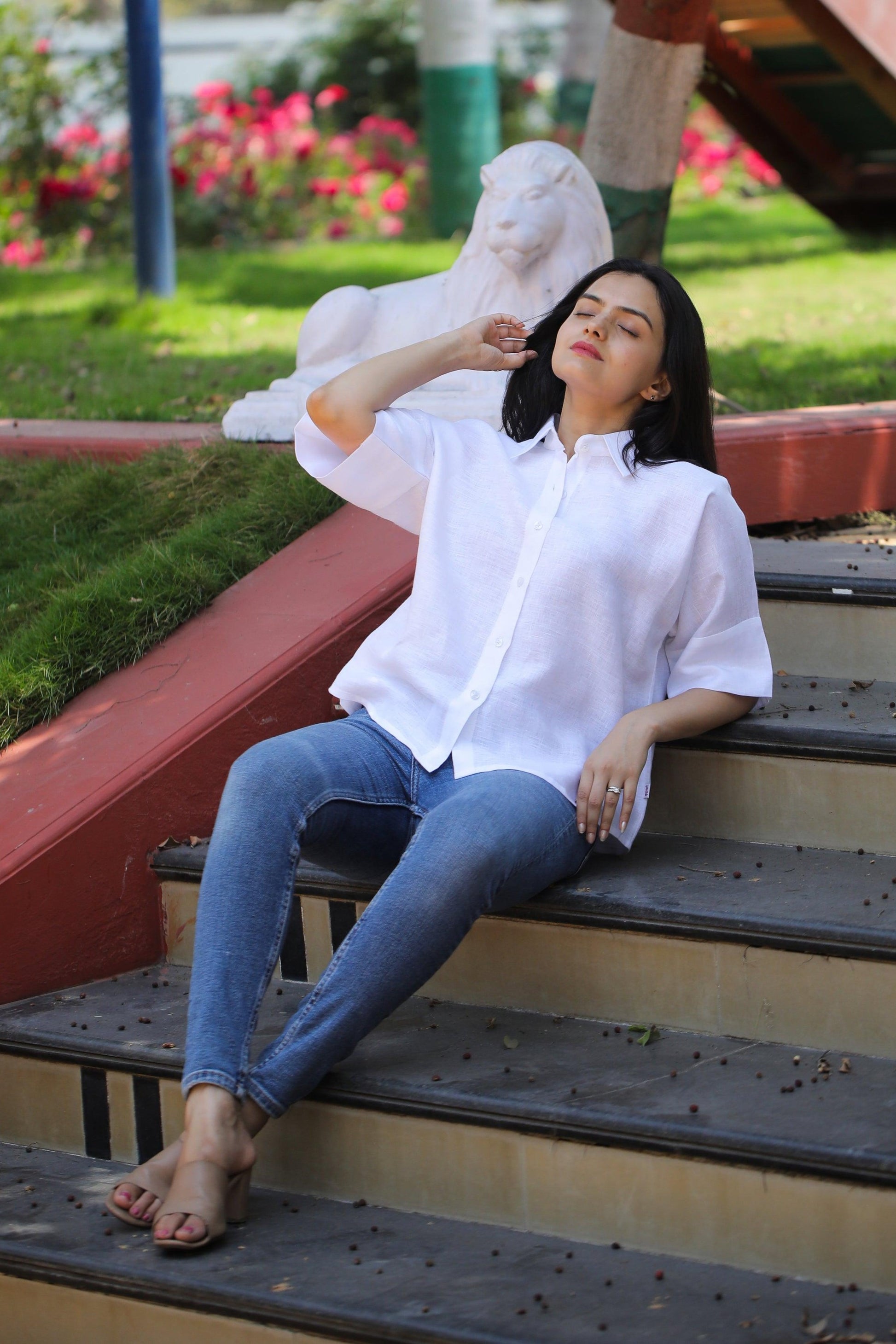 white boxy shirt - Kaapad
