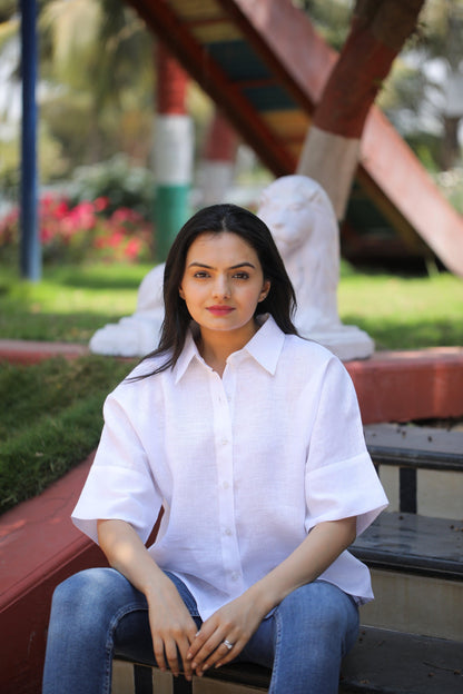 white boxy shirt - Kaapad