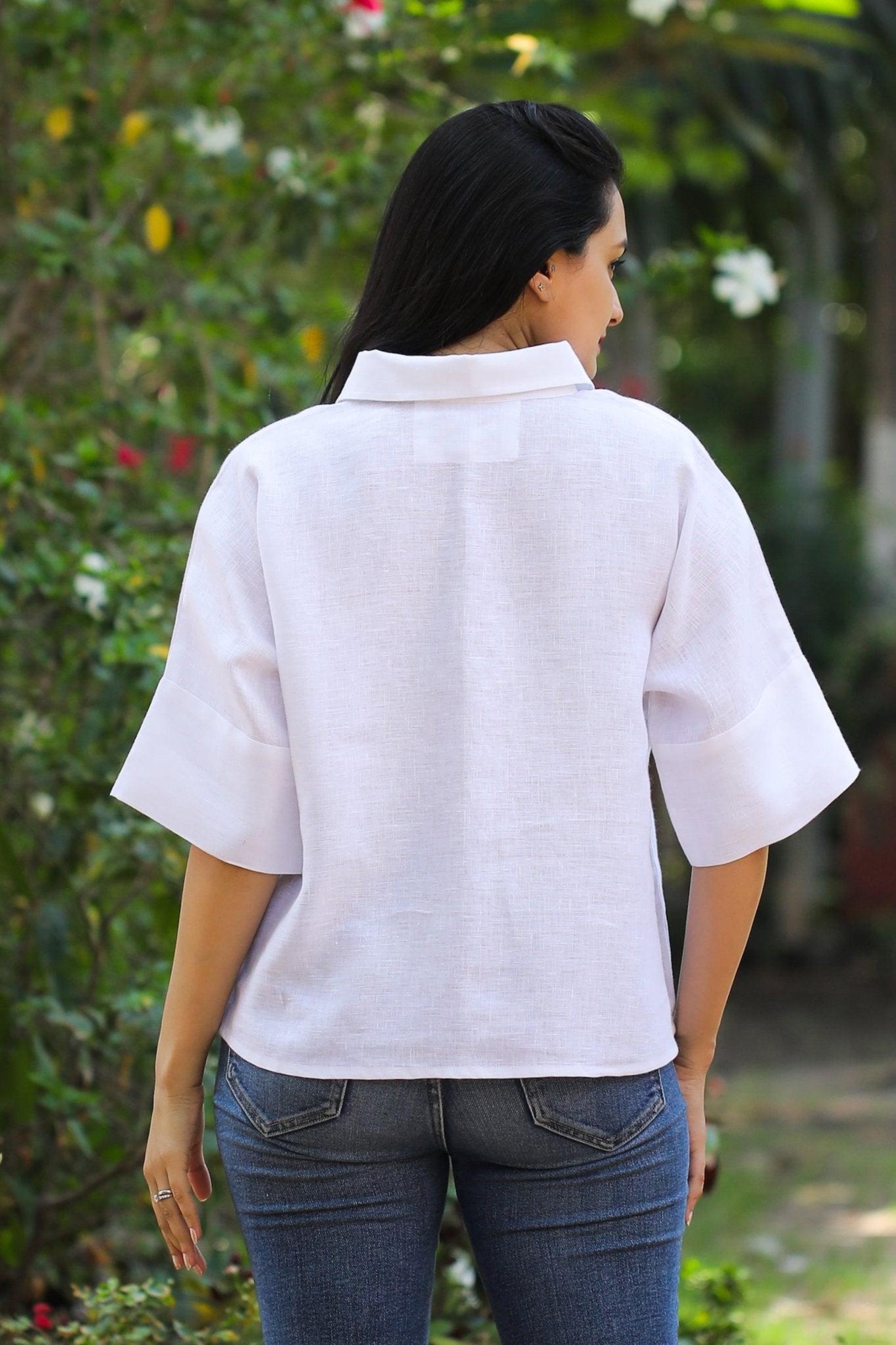 white boxy shirt - Kaapad
