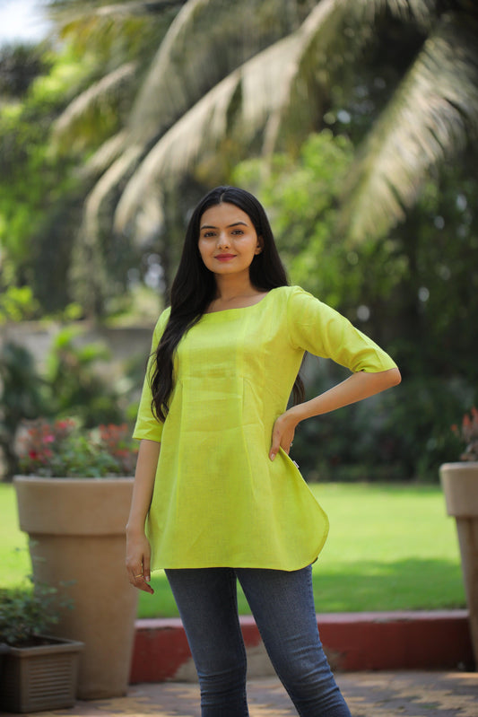 Elegant Ease Linen Tunic - Kaapad