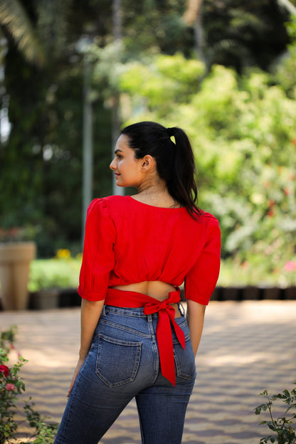 Red Back knot Top - Kaapad
