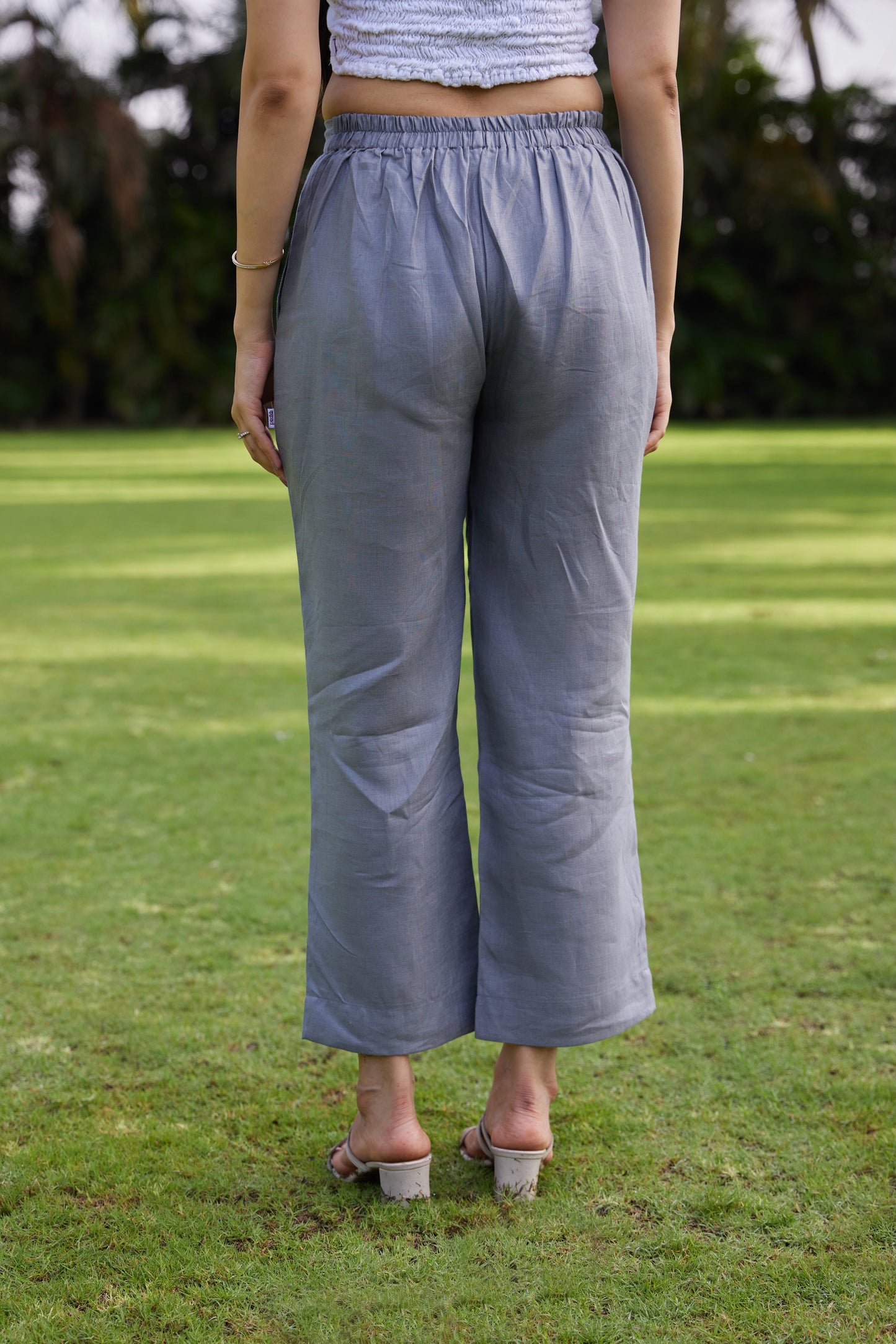Misty Grey Stripe Linen Co-ord