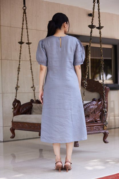 Pebble Grey Linen Dress