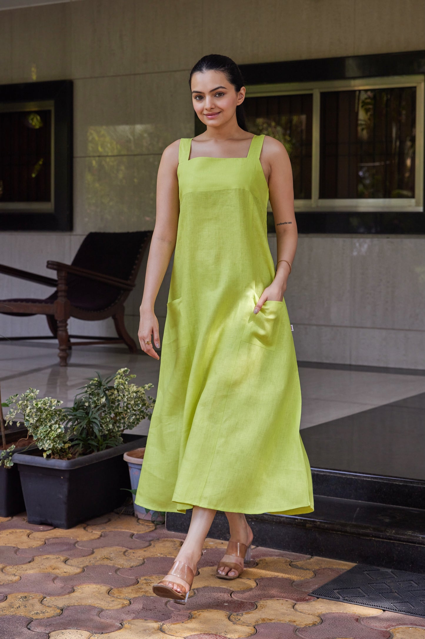 The Summer Swing Dress – Lime Green