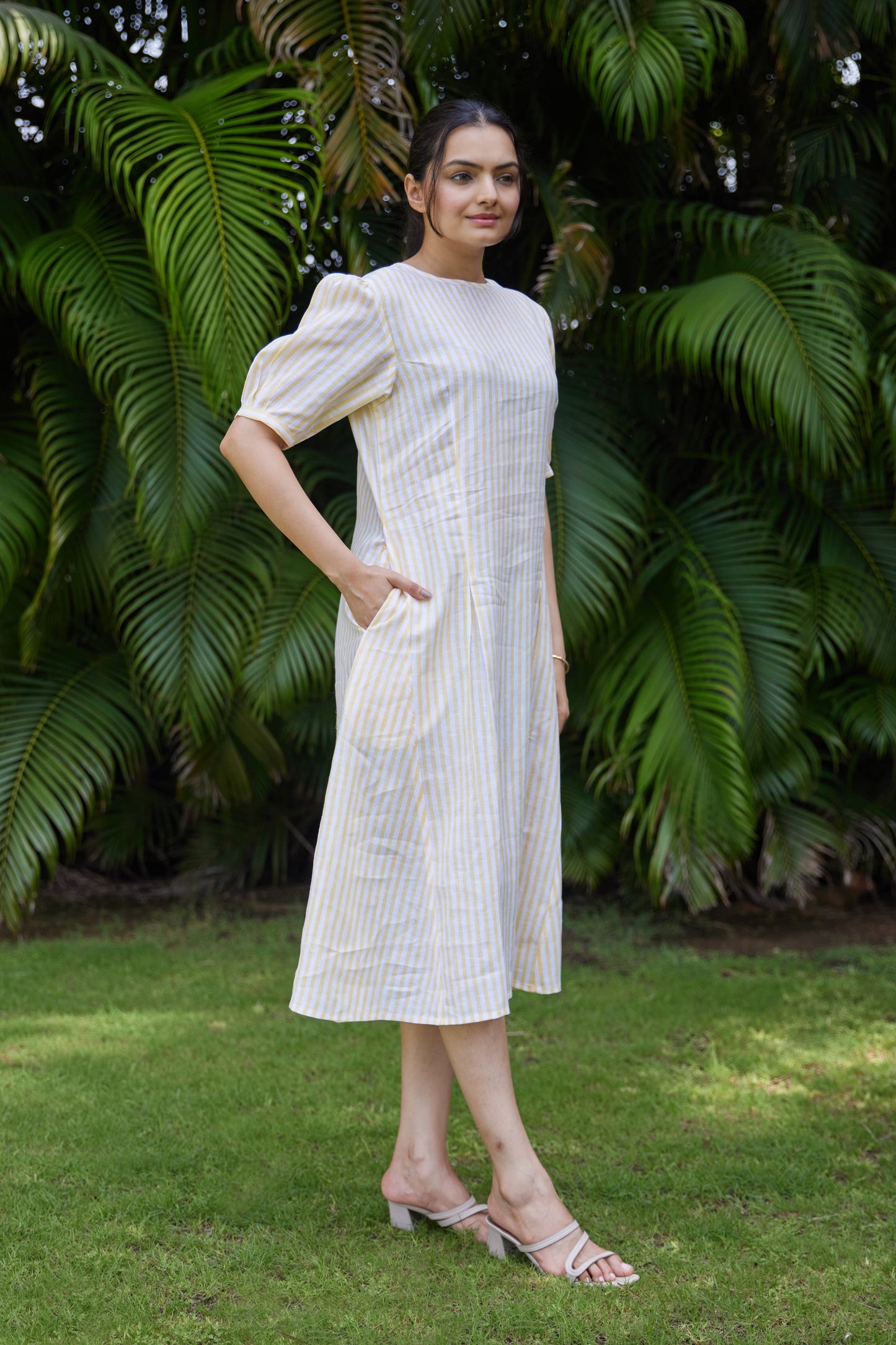Sunbeam Stripe Linen Dress