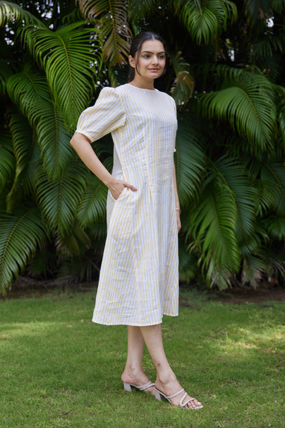 Sunbeam Stripe Linen Dress