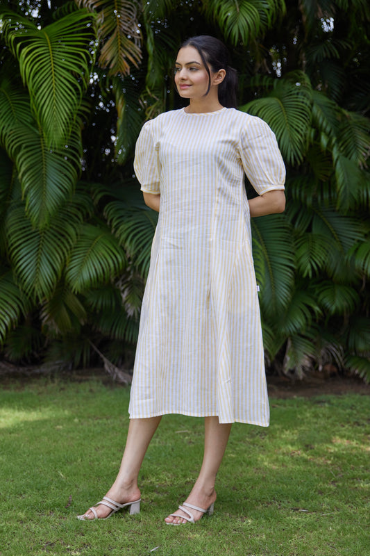 Sunbeam Stripe Linen Dress