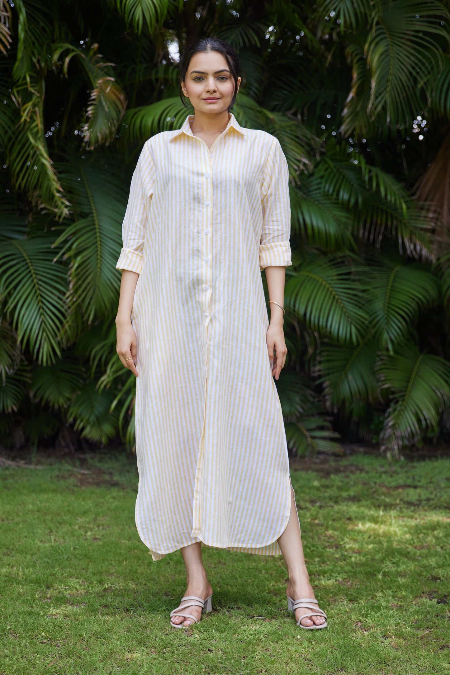 Sunstripe Linen Shirt Dress