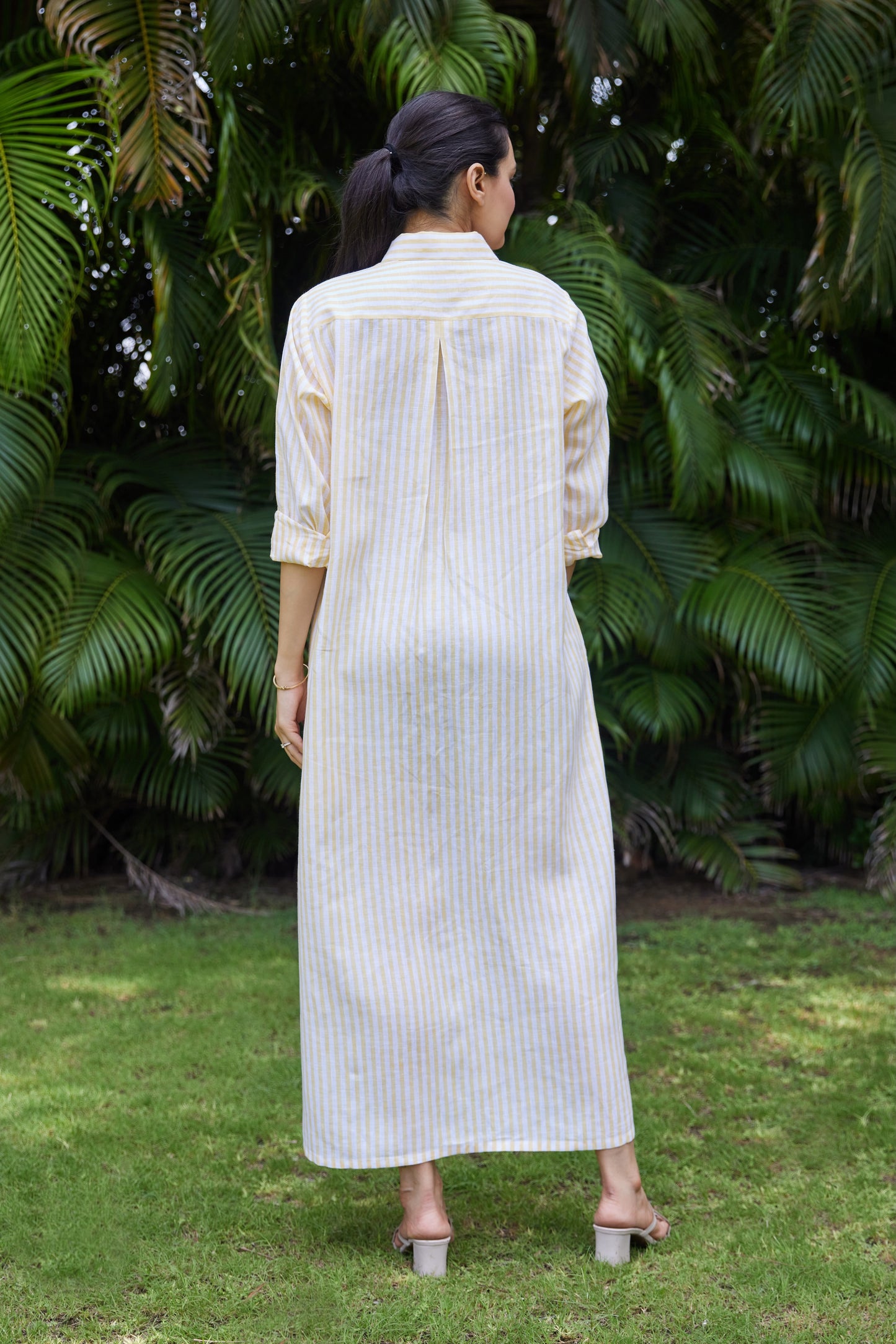 Sunstripe Linen Shirt Dress