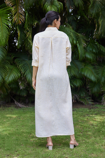Sunstripe Linen Shirt Dress